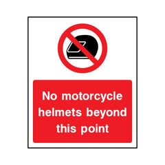 No Motorcycle Helmets Beyond This Point - Portrait Sign v2 S025 SE PT1