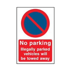 No Parking - Illegally Parked Vehicles Will Be Towed Away - Portrait Sign P037 PA PT1