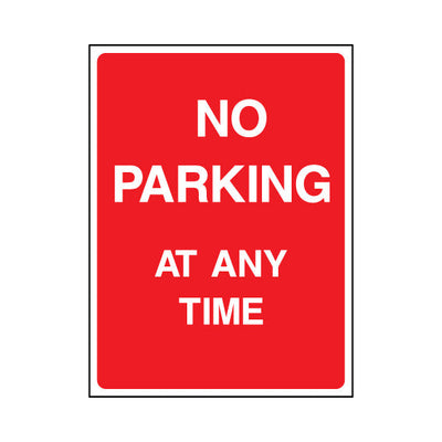 No Parking At Any Time - Portrait Sign v2 P074 PA PT1