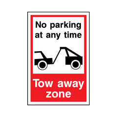 No Parking At Any Time - Tow Away Zone - Portrait Sign P041 PA PT1