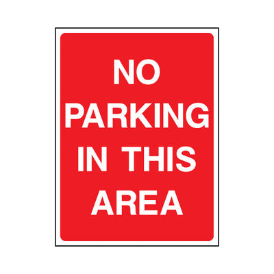 No Parking In This Area - Portrait Sign v2 P083 PA PT1