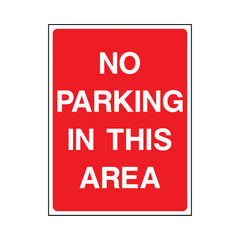 No Parking In This Area - Portrait Sign v2 P083 PA PT1