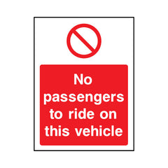 No Passengers To Ride On This Vehicle - Portrait Sign GP100 GP PT1