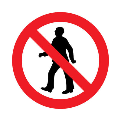 No Pedestrian Access (traffic) - Square Sign RRTS023 RRT SQ1