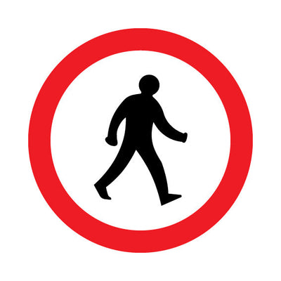 No Pedestrians (traffic) - Square Sign RRTS025 RRT SQ1