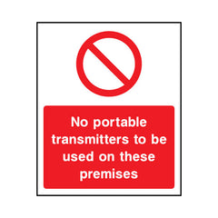 No Portable Transmitters To Be Used On These Premises - Portrait Sign S026 SE PT1