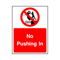 No Pushing In - Portrait Sign WS019 WS PT1