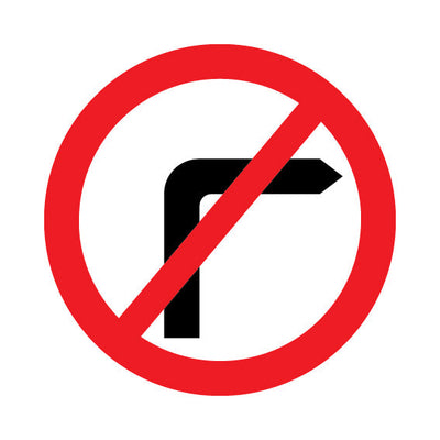 No Right Turn (traffic) - Square Sign RRTS017 RRT SQ1