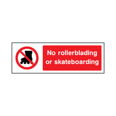 No Rollerblading Or Skateboarding - Landscape Sign PP033 PP LN3
