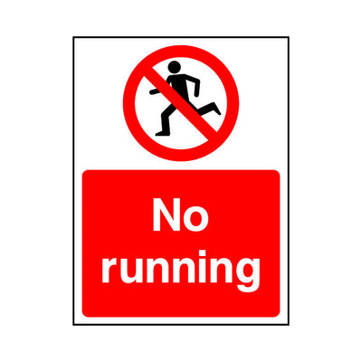 No Running - Portrait Sign v2 WS013 WS PT1