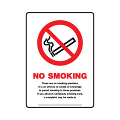 No Smoking - It Is An Offence To Smoke Or Knowingly To Permit - Portrait Sign SP081 SP PT1