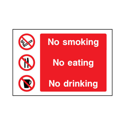 No Smoking - No Eating - No Drinking - Landscape Sign SP043 SP LN1