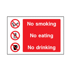No Smoking - No Eating - No Drinking - Landscape Sign SP043 SP LN1