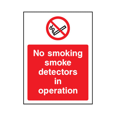 No Smoking - Smoke Detectors In Operation - Portrait Sign SP062 SP PT1