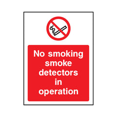 No Smoking - Smoke Detectors In Operation - Portrait Sign SP062 SP PT1
