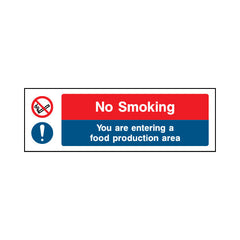 No Smoking - You Are Entering A Food Production Area - Landscape Sign FPH079 FPH LN3