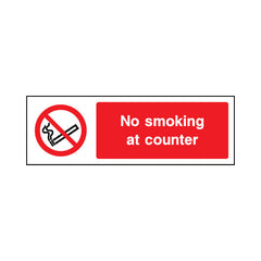 No Smoking At Counter - Landscape Sign SP012 SP LN3
