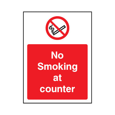 No Smoking At Counter - Portrait Sign SP060 SP PT1