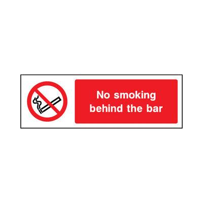 No Smoking Behind The Bar - Landscape Sign SP022 SP LN3