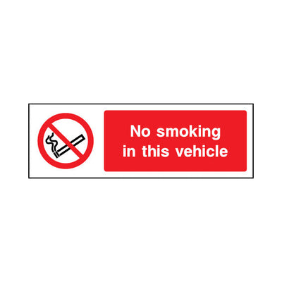 No Smoking In This Vehicle - Landscape Sign SP007 SP LN3