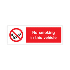 No Smoking In This Vehicle - Landscape Sign SP007 SP LN3