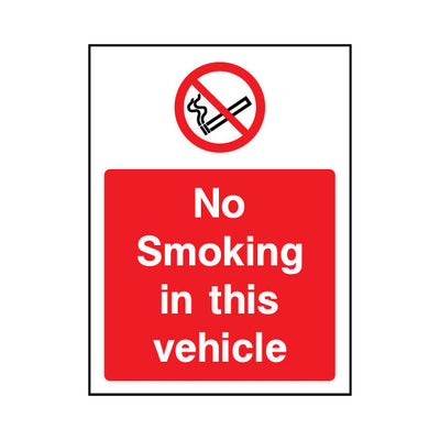 No Smoking In This Vehicle - Portrait Sign SP055 SP PT1