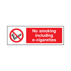 No Smoking Including E-cigarettes - Landscape Sign SP038 SP LN3