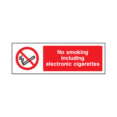 No Smoking Including Electronic Cigarettes - Landscape Sign SP039 SP LN3