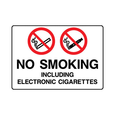 No Smoking Including Electronic Cigarettes - Landscape Sign v2 SP084 SP LN1