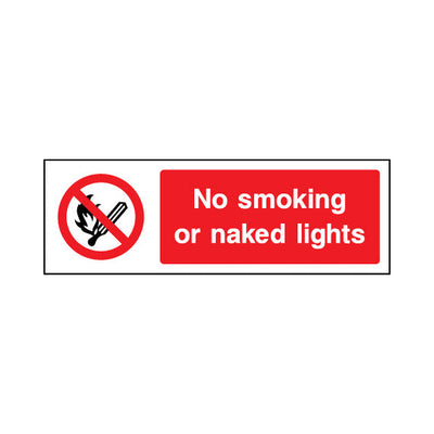 No Smoking Or Naked Lights - Landscape Sign SP006 SP LN3