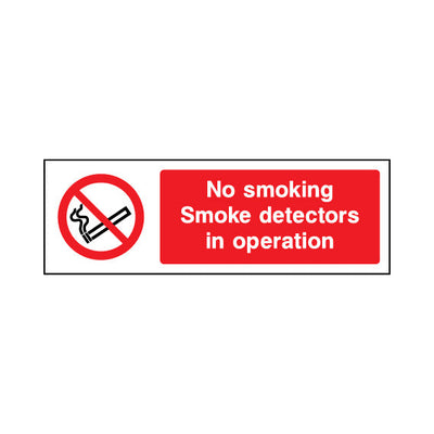 No Smoking Smoke Detectors In Operation - Landscape Sign SP015 SP LN3