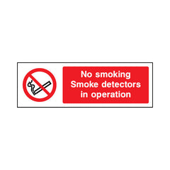 No Smoking Smoke Detectors In Operation - Landscape Sign SP015 SP LN3