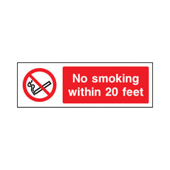 No Smoking Within 20 Feet - Landscape Sign SP019 SP LN3