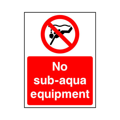 No Sub-aqua Equipment - Portrait Sign WS003 WS PT1