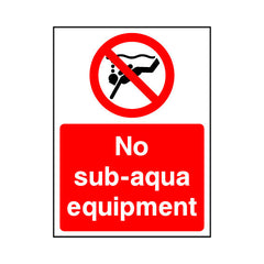 No Sub-aqua Equipment - Portrait Sign WS003 WS PT1