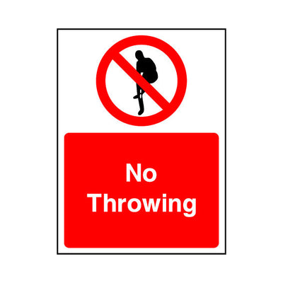 No Throwing - Portrait Sign WS021 WS PT1