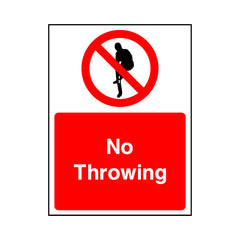 No Throwing - Portrait Sign WS021 WS PT1