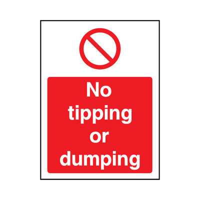 No Tipping Or Dumping - Portrait Sign GP088 GP PT1