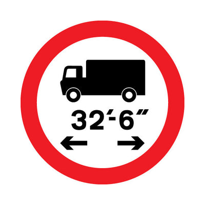 No Vehicle Over 32-6 (traffic) - Square Sign RRTS028 RRT SQ1
