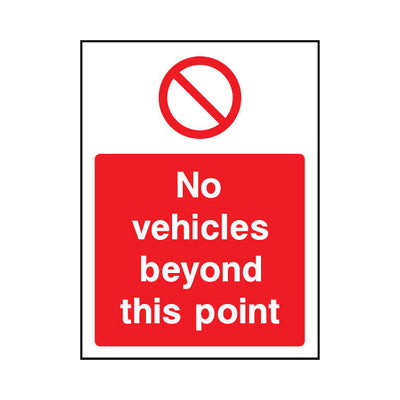 No Vehicles Beyond This Point v2 - Portrait Sign - PT1 AR037 AR