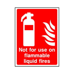 Not For Use On Flammable Liquid Fires - Portrait Sign FE018 FE PT1
