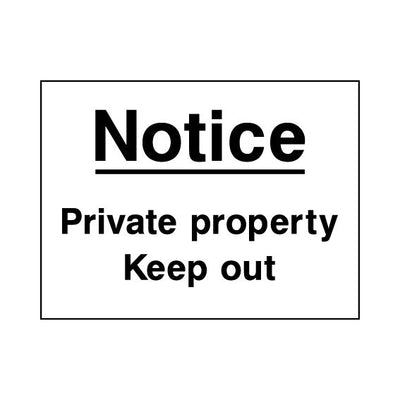 Notice - Private Property Keep Out - Landscape Sign S101 SE LN1