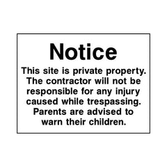 Notice - This Site Is Private Property. - Landscape Sign - LN1 CN130 CN