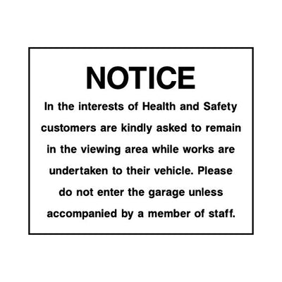 Notice (to Customers) In The Interests Of Health And Safety - Landscape Sign GS041 GS LN1