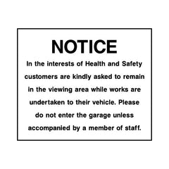 Notice (to Customers) In The Interests Of Health And Safety - Landscape Sign GS041 GS LN1