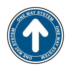 One Way System - Arrow Up & Text Circle - Circle Sign FG033 FG CR1