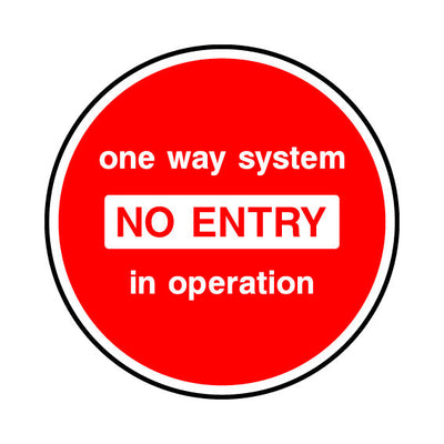 One Way System - No Entry In Operation Circle - Circle Sign FG040 FG CR1