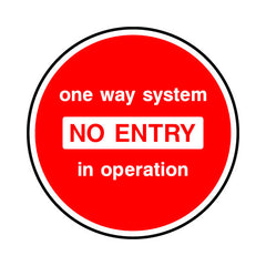 One Way System - No Entry In Operation Circle - Circle Sign FG040 FG CR1