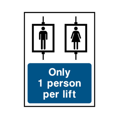 Only 1 Person Per Lift - Portrait Sign LS028 LS PT1