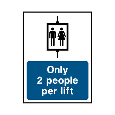 Only 2 People Per Lift - Portrait Sign LS030 LS PT1